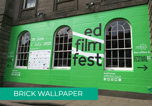 Example of digital wallpaper on brick