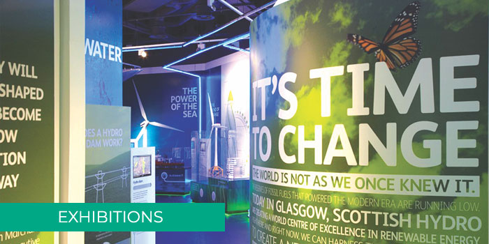 Example of exhibitions signage in Edinburgh Shop